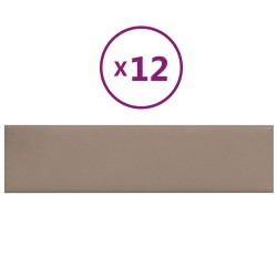 Tête de lit murale 12 pcs Cappuccino 60 x 15 cm tissu 560130560130