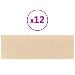 Tête de lit murale 12 pcs Crème 90 x 30 cm tissu 560134560134