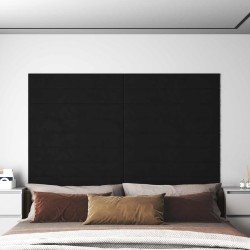 Tête de lit murale 12 pcs Noir 90 x 15 cm Velours 560135560135
