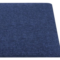 Tête de lit murale 12 pcs Bleu 90 x 15 cm tissu 560136560136