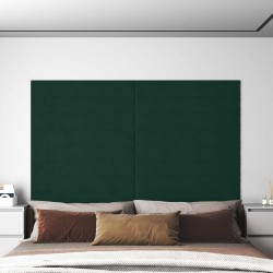 Tête de lit murale 12 pcs Vert foncé 90 x 15 cm Velours 560141560141