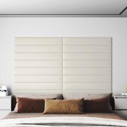 Tête de lit murale 12 pcs Crème 90 x 15 cm Velours 560142560142