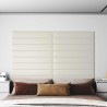 Tête de lit murale 12 pcs Crème 90 x 15 cm Velours 560142560142