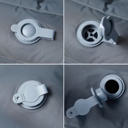 Matelas de camping autogonflant avec oreillers 2 personnes gris 560151560151