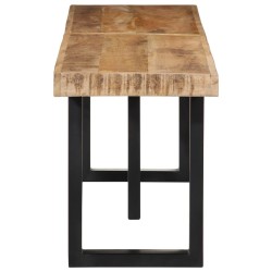 Banc 160 cm bois de manguier brut massif et acier 560152560152