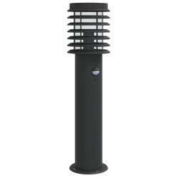 Lampadaire d'extérieur avec capteur noir 60 cm acier inoxydable 560158560158