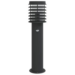 Lampadaire d'extérieur avec capteur noir 60 cm acier inoxydable 560158560158
