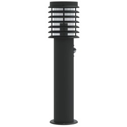 Lampadaire d'extérieur avec capteur noir 60 cm acier inoxydable 560158560158