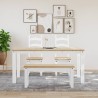 Banc à manger PANAMA blanc 105x30x45 cm bois massif de pin 560220560220