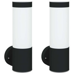 Applique Murale Extérieure 2 pcs Noir 12 x 8,5 x 27 cm 560225560225