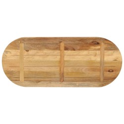 Dessus de table 140x60x3,8cm ovale bois massif de manguier brut 560775560775