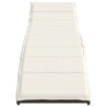 Chaise longue avec coussin marron 55x199x50 cm résine tressée 560838560838