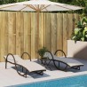 Chaise longue avec coussin marron 60x199x42 cm résine tressée 560840560840