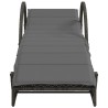 Chaise longue avec coussin gris 60x199x42 cm résine tressée 560841560841