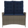 Banc inclinable de jardin avec coussins gris résine tressée 560844560844