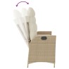 Banc inclinable de jardin avec coussins beige résine tressée 560847560847