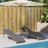 Chaise longue avec coussin beige 55x199x50 cm résine tressée 560848560848