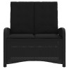 Banc inclinable de jardin avec coussins noir résine tressée 560856560856
