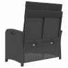 Banc inclinable de jardin avec coussins noir résine tressée 560856560856