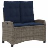 Banc inclinable de jardin avec coussins gris résine tressée 560862560862
