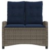 Banc inclinable de jardin avec coussins gris résine tressée 560862560862