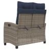 Banc inclinable de jardin avec coussins gris résine tressée 560862560862