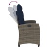Banc inclinable de jardin avec coussins gris résine tressée 560862560862