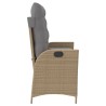 Banc inclinable de jardin avec coussins beige résine tressée 560863560863