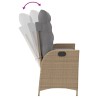 Banc inclinable de jardin avec coussins beige résine tressée 560863560863
