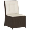 Canapé inclinable de jardin avec coussins marron résine tressée 560865560865