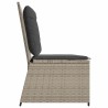 Banc inclinable de jardin et coussins gris clair résine tressée 560868560868