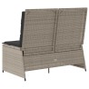 Banc inclinable de jardin et coussins gris clair résine tressée 560868560868