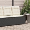 Canapé inclinable de jardin avec coussins noir résine tressée 560869560869