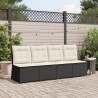 Canapé inclinable de jardin avec coussins noir résine tressée 560869560869