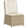 Canapé inclinable de jardin avec coussins beige résine tressée 560872560872