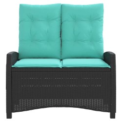 Banc inclinable de jardin avec coussins noir résine tressée 560880560880