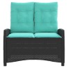 Banc inclinable de jardin avec coussins noir résine tressée 560880560880