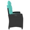 Banc inclinable de jardin avec coussins noir résine tressée 560880560880