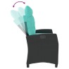 Banc inclinable de jardin avec coussins noir résine tressée 560880560880