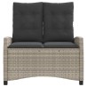 Banc inclinable de jardin et coussins gris clair résine tressée 560892560892