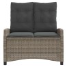 Banc inclinable de jardin avec coussins gris résine tressée 560893560893