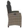 Banc inclinable de jardin avec coussins gris résine tressée 560893560893