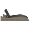 Chaise longue avec coussins gris 114x205x73 cm résine tressée 560895560895