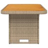 Table de jardin beige 90x55x71 cm résine tressée et bois acacia 560897560897