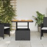 Table de jardin noir 80x80x71 cm résine tressée et bois acacia 560899560899