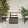 Table de jardin gris 80x80x71 cm résine tressée et bois acacia 560900560900