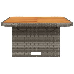 Table de jardin gris 80x80x71 cm résine tressée et bois acacia 560900560900