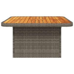 Table de jardin gris 80x80x71 cm résine tressée et bois acacia 560900560900