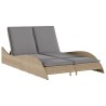 Chaise longue avec coussins beige 114x205x73 cm résine tressée 560902560902