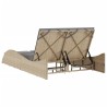 Chaise longue avec coussins beige 114x205x73 cm résine tressée 560902560902